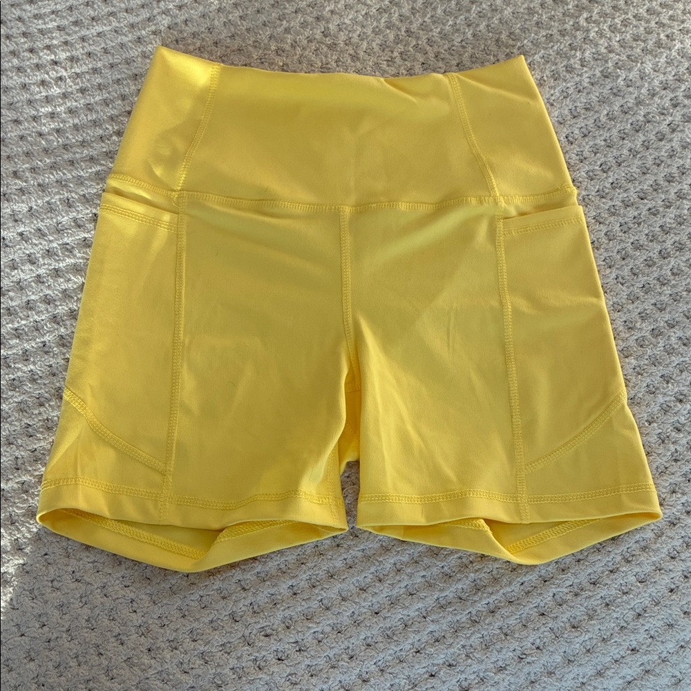 Yogalicious Sunny Yellow High-Waist Bike Shorts
